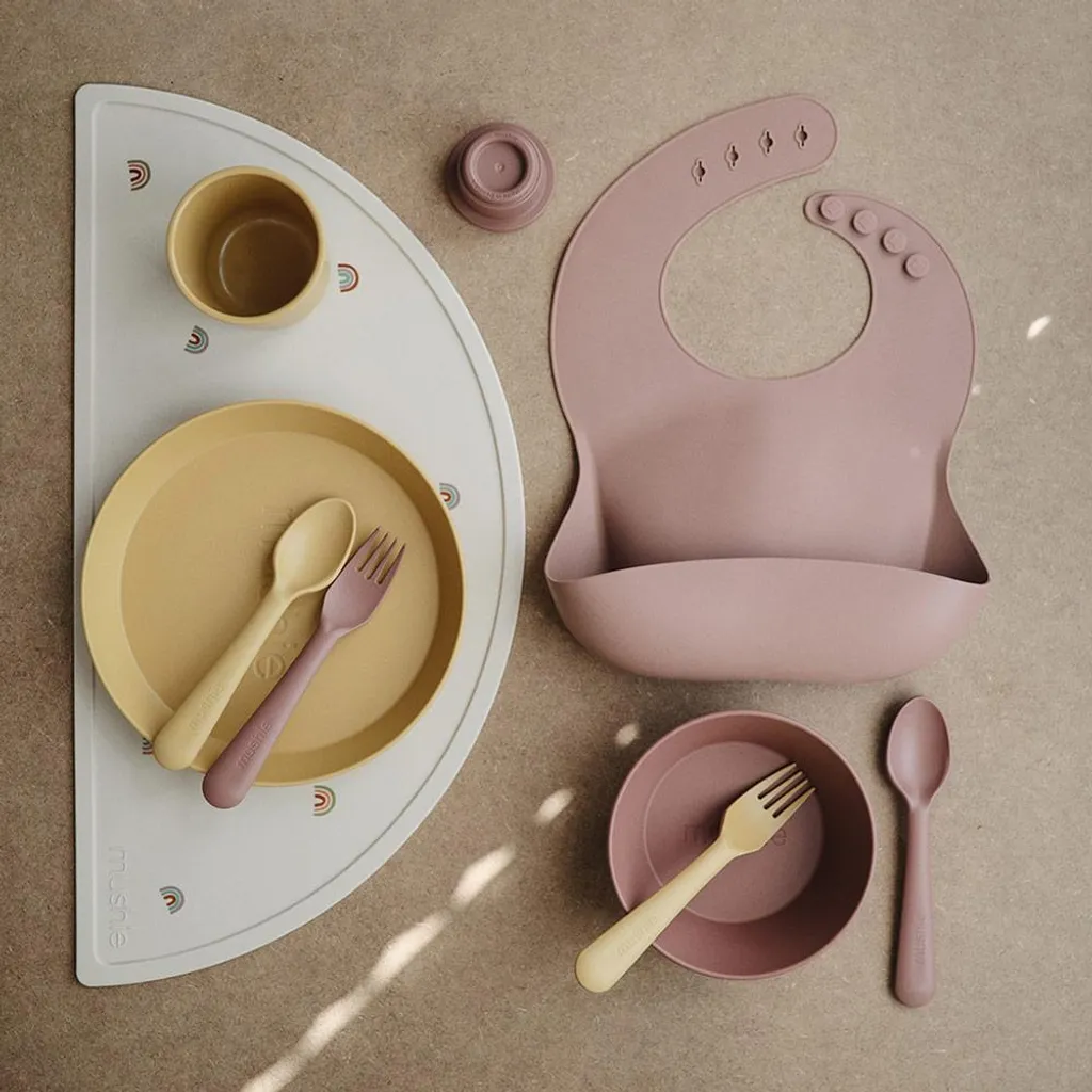 Set de Table Dinosaure Mushie MPM-406 en Silicone de Grade Médical