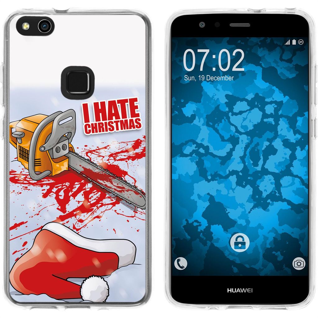 PhoneNatic Case kompatibel mit Huawei P10 Lite Silikon-Hülle X Mas Weihnachten Hate X-Mas M8
