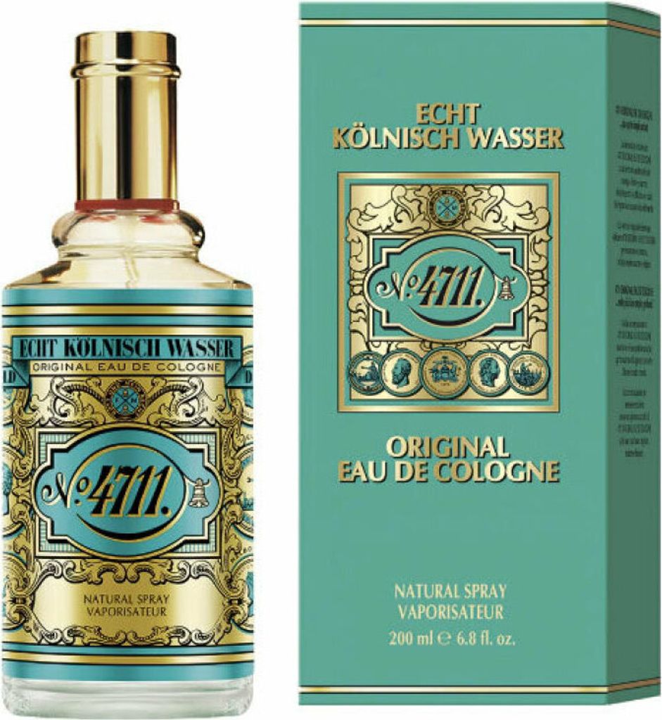 A bottle of 4711 Original Eau de Cologne and its packaging are shown against a white background.