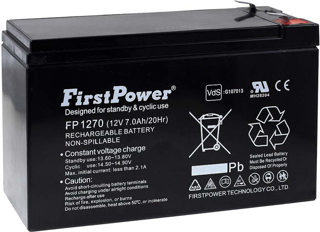 FirstPower Blei-Gel-Akku für USV APC Back-UPS ES 700 7Ah 12V