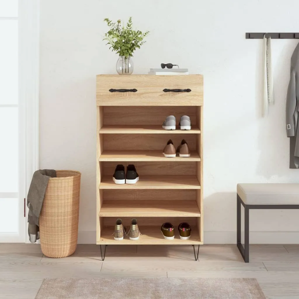 Armoire chaussures bois composite Chêne Sonoma 60 cm - Finition Robuste
