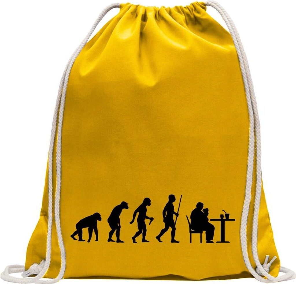 Kiwistar - Turnbeutel - gelb - Fast Food Essen Evolution T-Shirt Motiv bedruckt Funshirt Design Print
