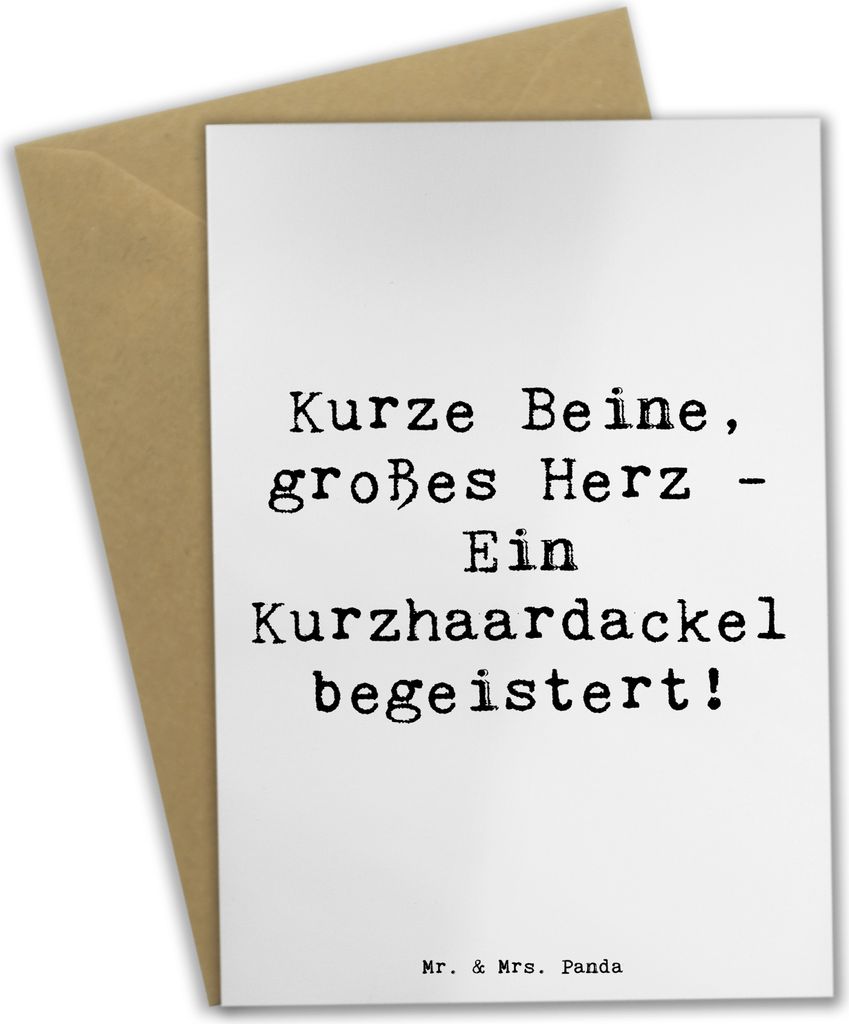 Mr. & Mrs. Panda Beileidskarte Spruch Kurzhaardackel Herz - Weiß - Geschenk, Dackel Charakter, Wesen, Hunderassen Beschreibung, wendige Hunde, hoc...