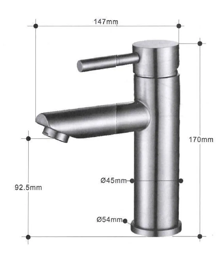Mitigeur lavabo Allibert LOLI inox brossé 17 cm pour salle de bain Zen