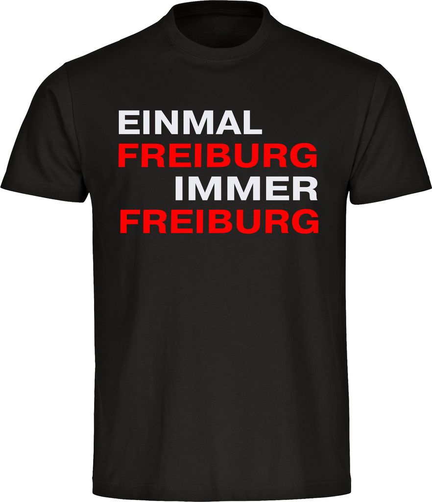 multifanshop Herren T-Shirt - Freiburg - Einmal Immer, schwarz, Größe S