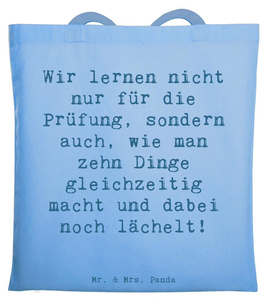 Mr. & Mrs. Panda Tote Bag Spruch Auszubildende Lächeln - Sky Blue - Geschenk, Berufskarriere, Berufspassion, totebag, Berufe, Shopping Tasche, Aus...