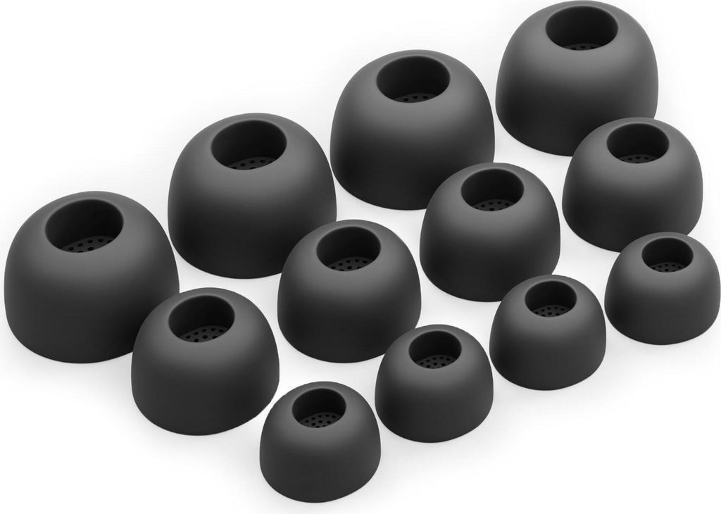 12 x Silikon Ohrstöpsel Ohrhörer Gummi Tipps Für Samsung Galaxy Buds 3 Pro Kopfhörer Ohrhörer in Schwarz