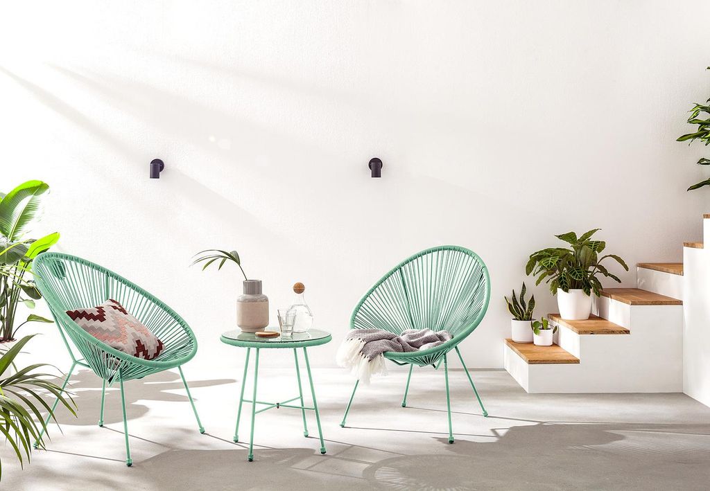 home24 Sitzgruppe - 3-teilig - Stahl / Polyrattan Produktbild 