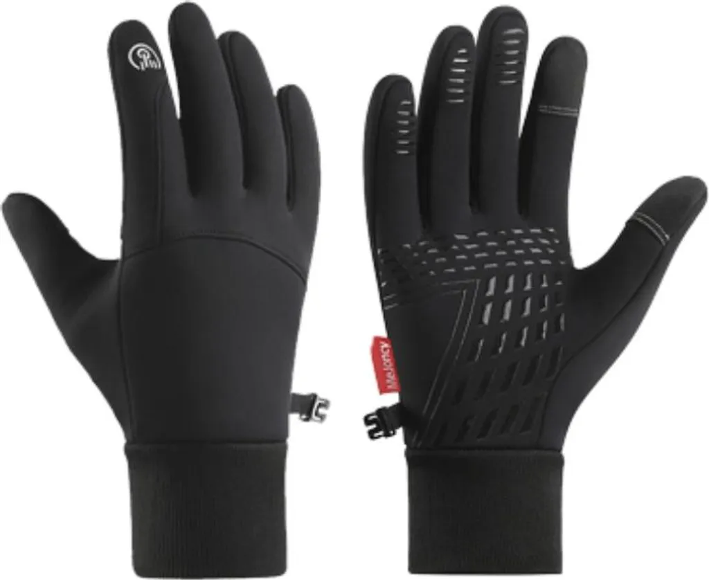 INF Guanti da Sci e Bici XL | Touch Screen Impermeabile Nero