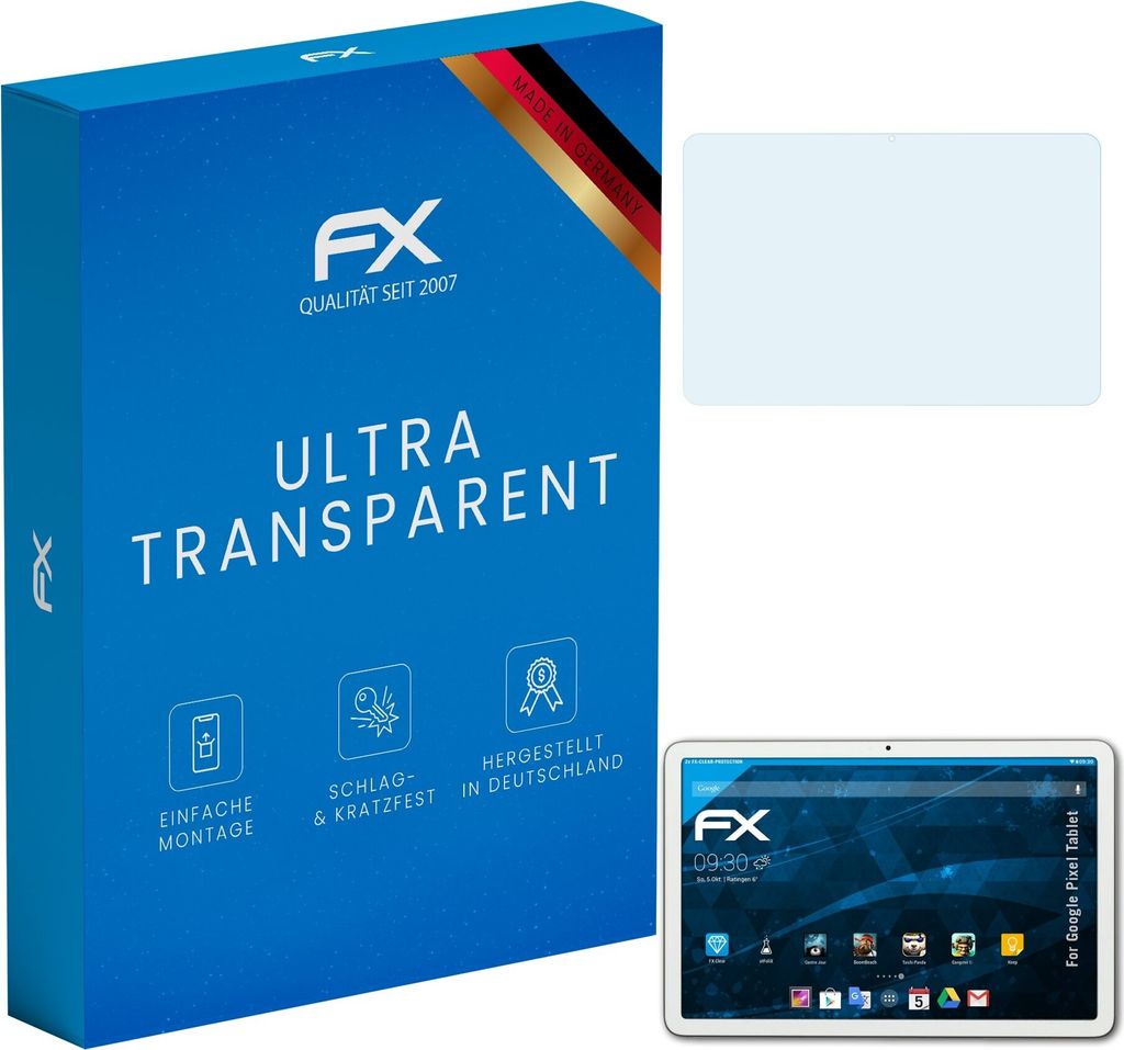 atFoliX FX-Clear 2x Schutzfolie kompatibel mit Google Pixel Tablet Displayschutzfolie
