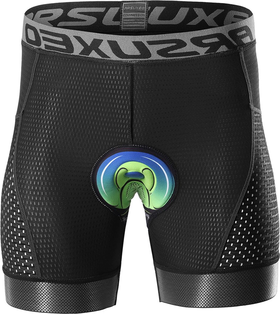 Battnot Radlerhose Herren Damen Unisex Gepolstert Schnelltrockende Radunterhose Kurze Radsportshorts Fahrradhosen Mit Elastische Atmungsaktive Mit Sitzpolster 3D Radhose Polster Sitzpolster Breiterem