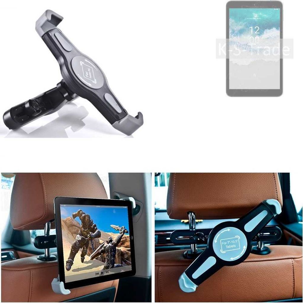 K-S-Trade Tablethalterung kompatibel mit Nokia T10 LTE KFZ Kopfstützen Halterung 360° Auto Sitzhalterung Headrest Holder Halter Tablet PC