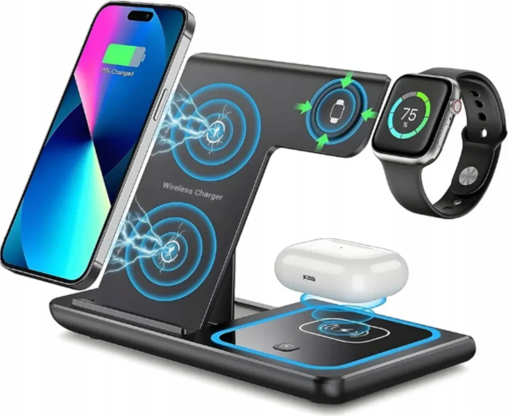 Chargeur sans fil induction 15W 3-en-1 station pour iPhone et AirPods