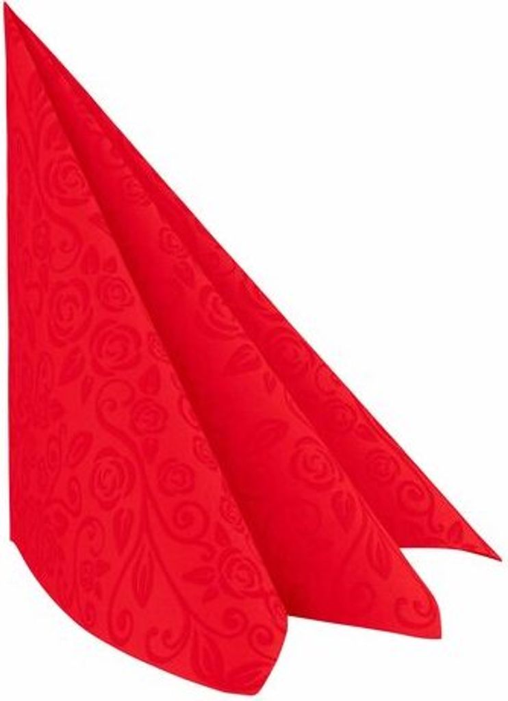 250x Servietten Airlaid 40x40cm 1/4 -Falz mit Rosenmuster Produktbild 