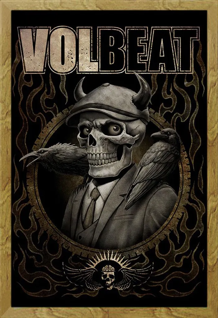 Poster Volbeat Skeleton con Cornice Shinsuke Maxi Rovere e Vetro Acrilico