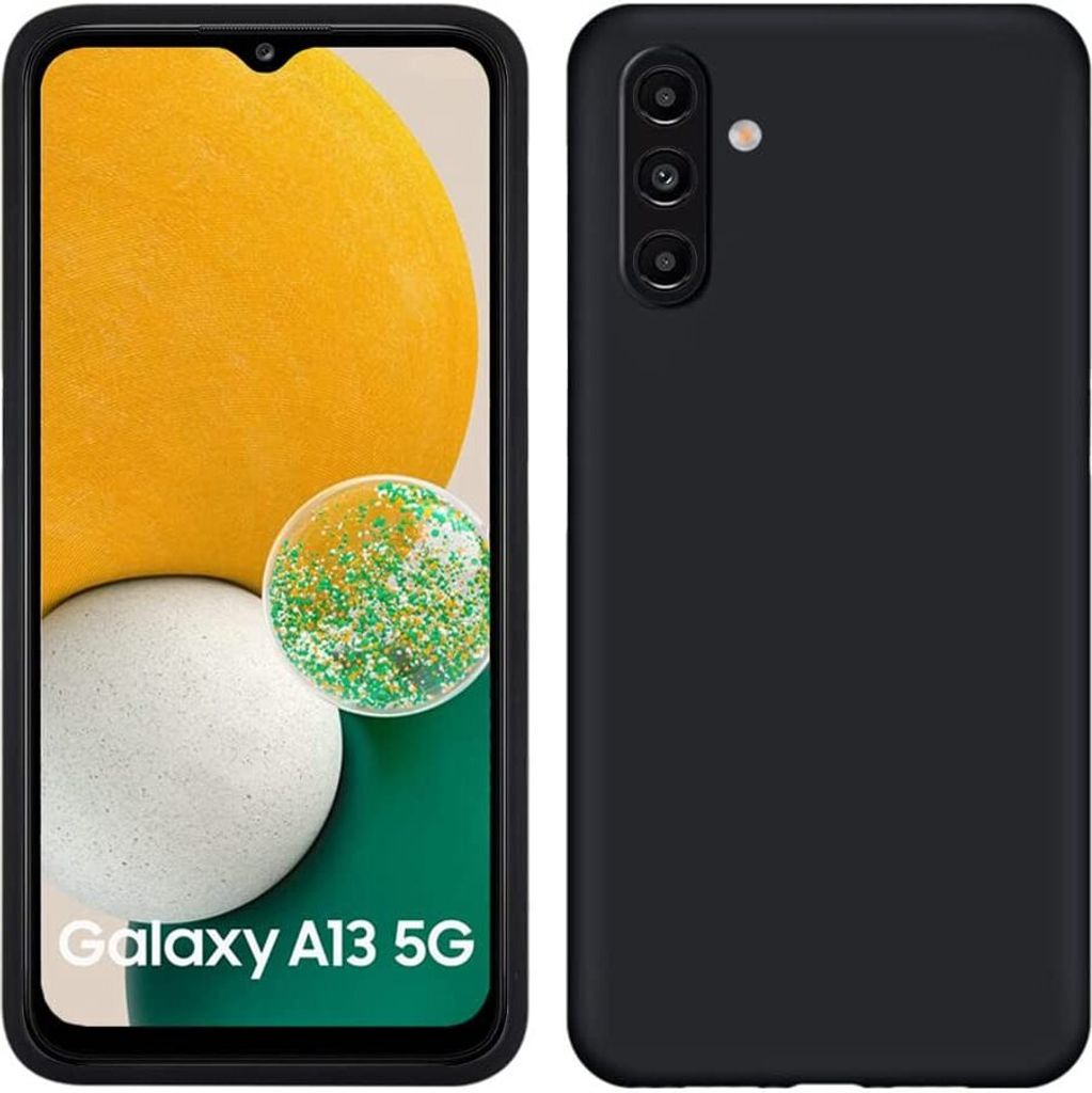 Galaxy A13 5G Hülle, Flüssig Silikon Weich Gummi Schutzhülle für Samsung Galaxy A13 5G Black