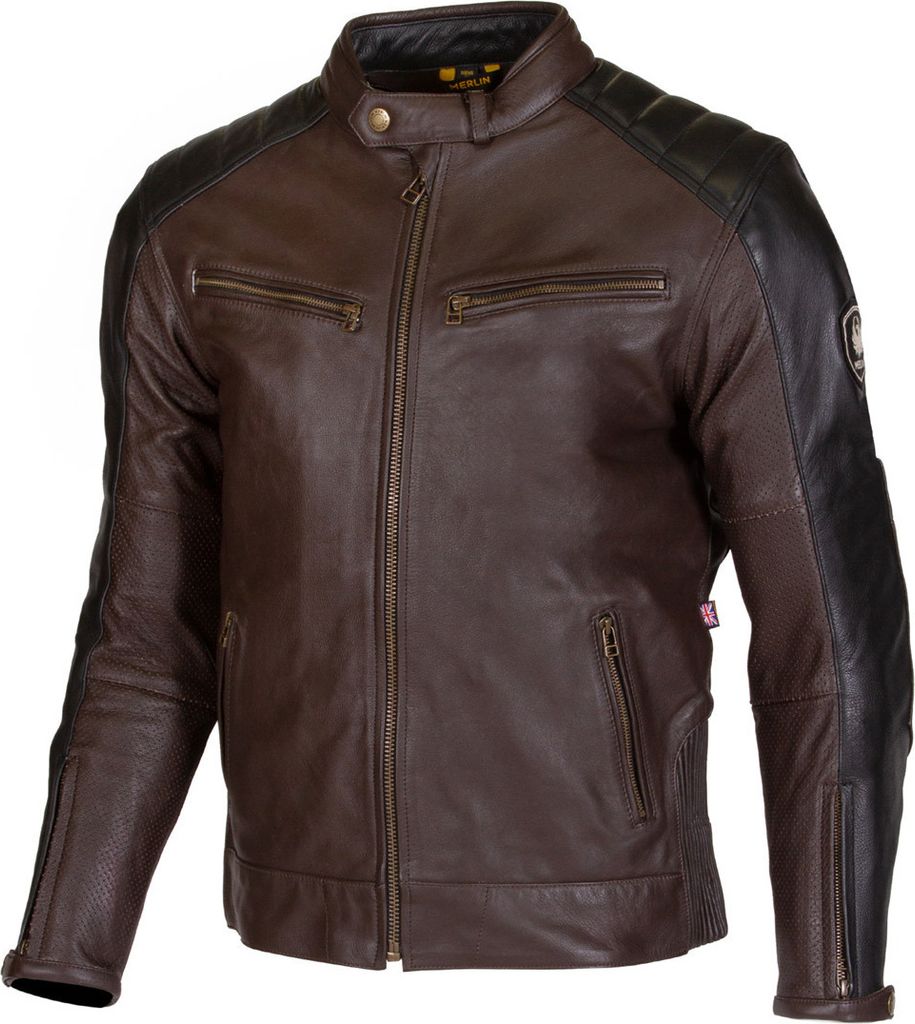 Kurtka motocyklowa Merlin Chase II D3O, czarna/brązowa, Zdjęcie produktu 