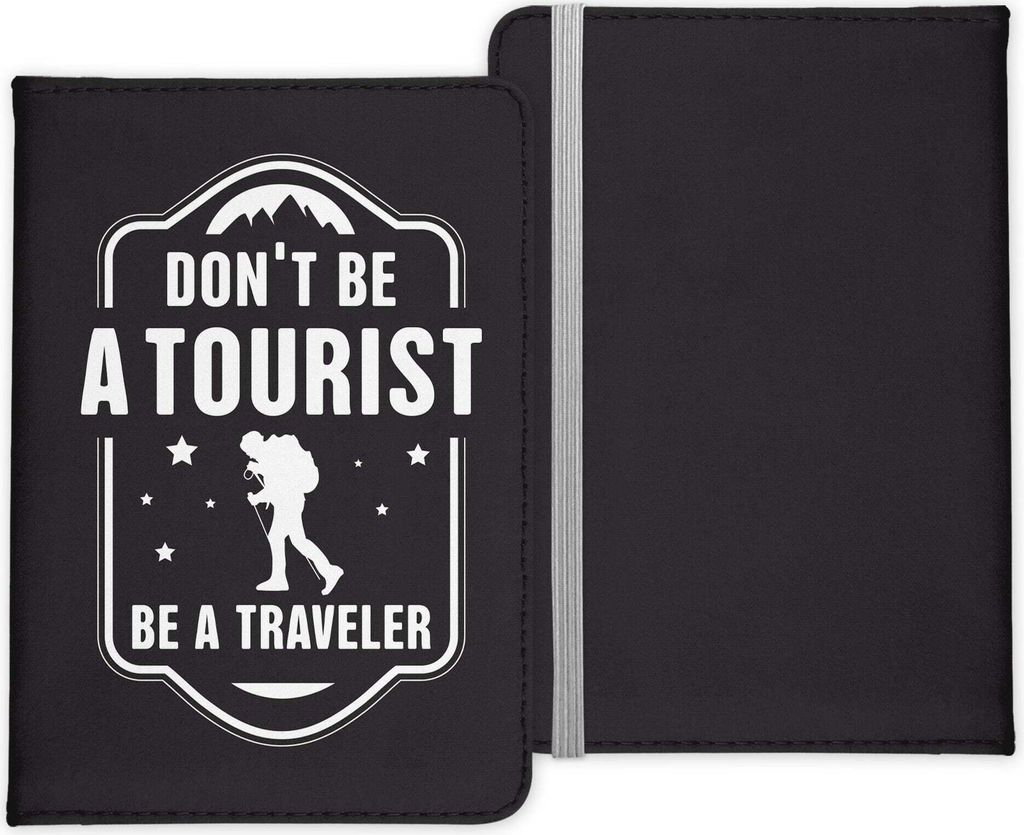 22Feels Reisepasshülle Organizer Reisen Gadgets Don't Be A Tourist Be A Traveler Wanderurlaub Urlaub Kunst-Leder Etui Cover Frauen Männer Kinder