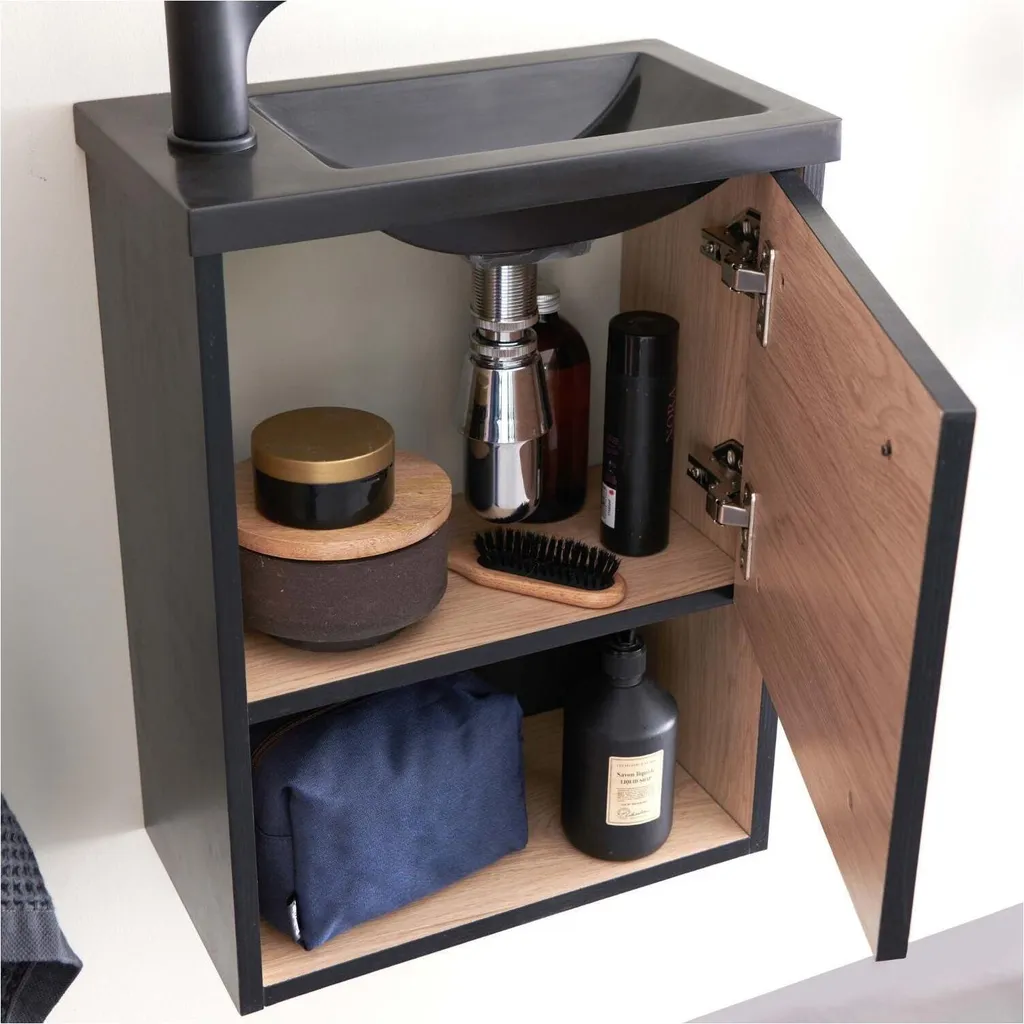 Meuble Lave-mains NIKA : Solution Rangement pour Petits WC Encombrés