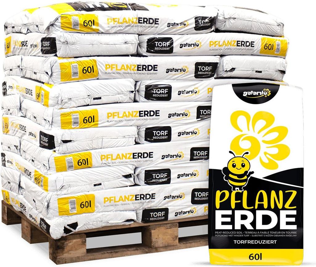 Galamio Pflanzerde torfreduziert 60l x 30 Sack 1800l Produktbild 