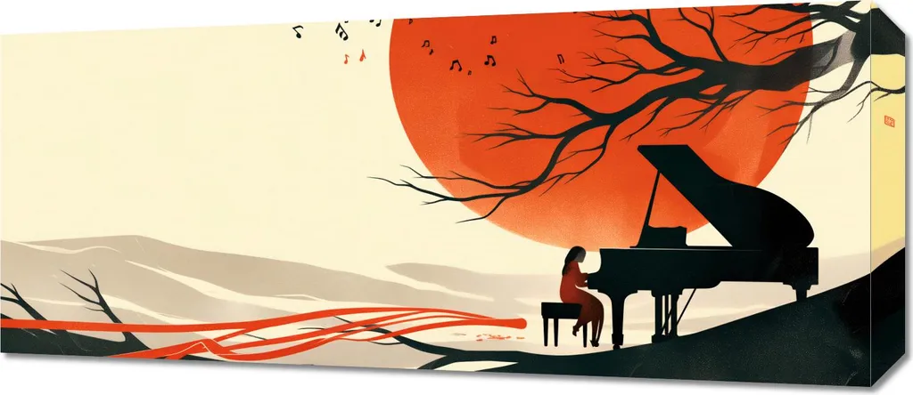 Quadro 70x30 cm Pianista