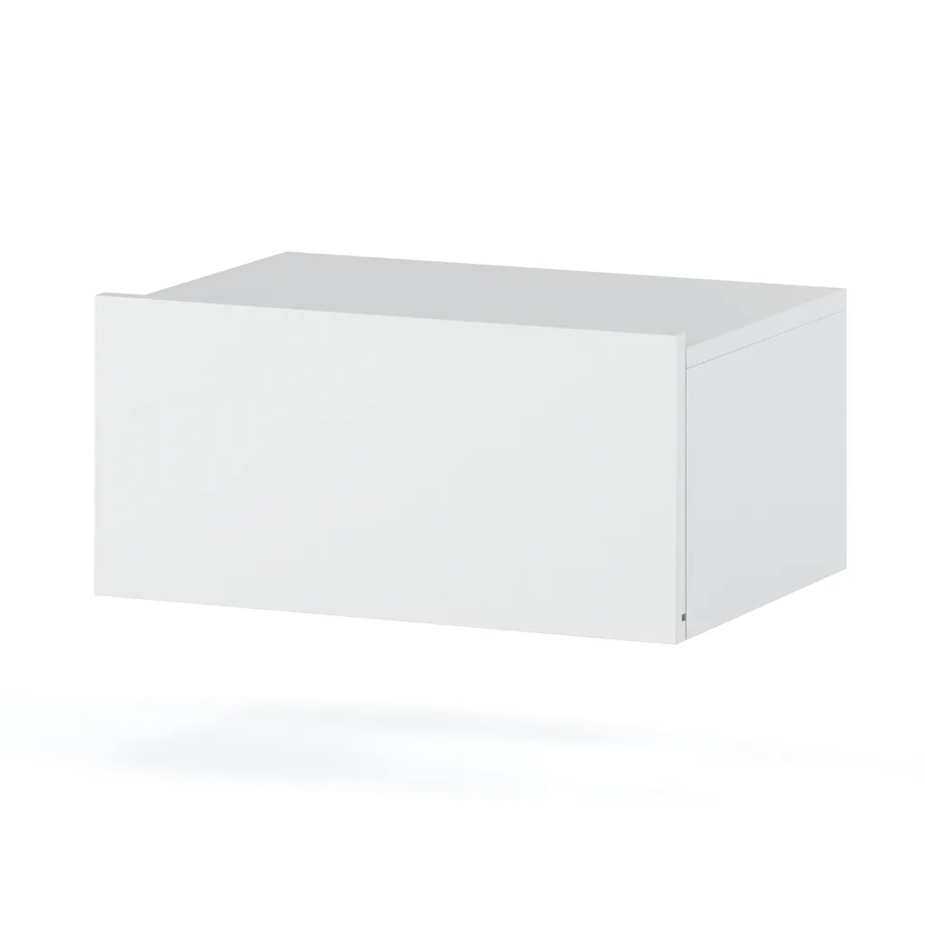 Table de chevet suspendue avec tiroir de rangement blanc mat