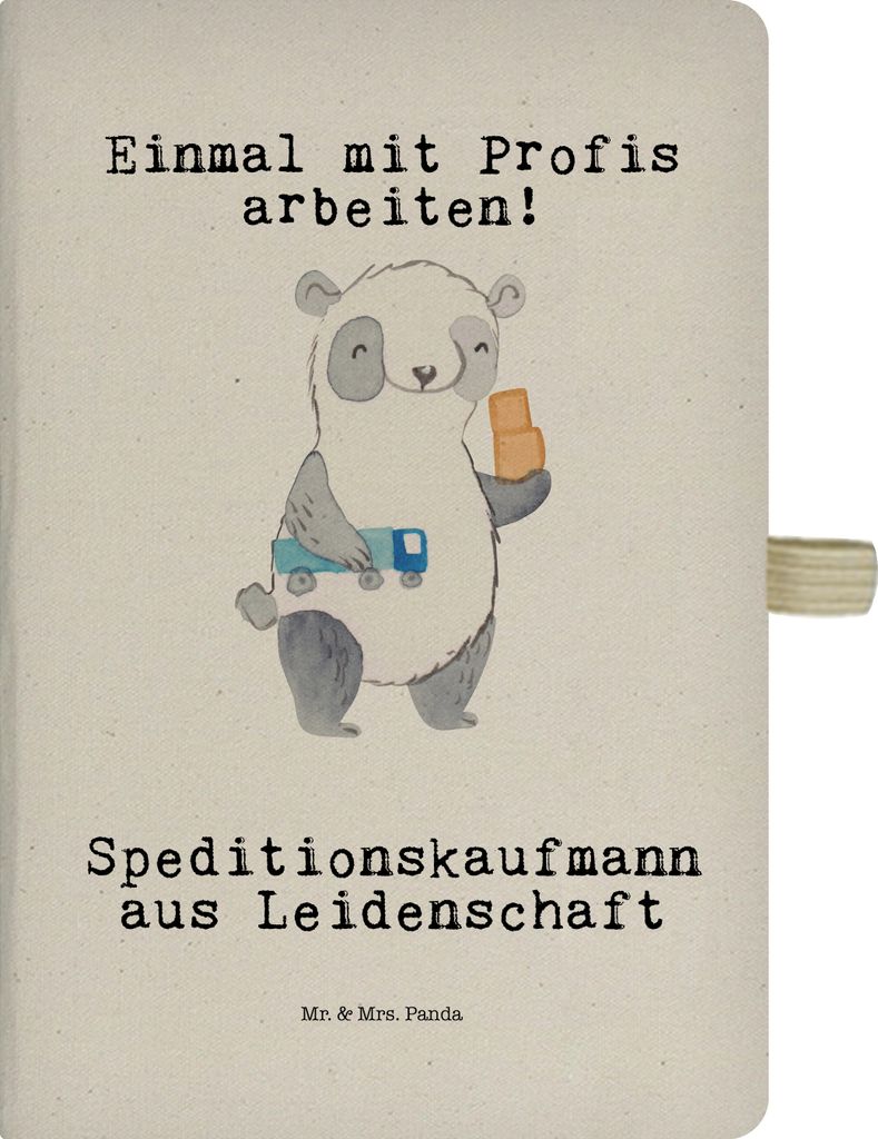 Mr. & Mrs. Panda Tagebuch Speditionskaufmann Leidenschaft - Transparent - Geschenk, Kladde, Adressbuch, notizbuch, Skizzenbuch, Journal