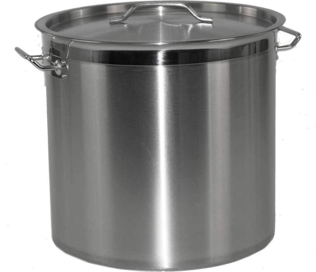 Kochtopf aus Edelstahl mit Randverstärkung und Deckel Ø36cm H36cm 36,6Liter