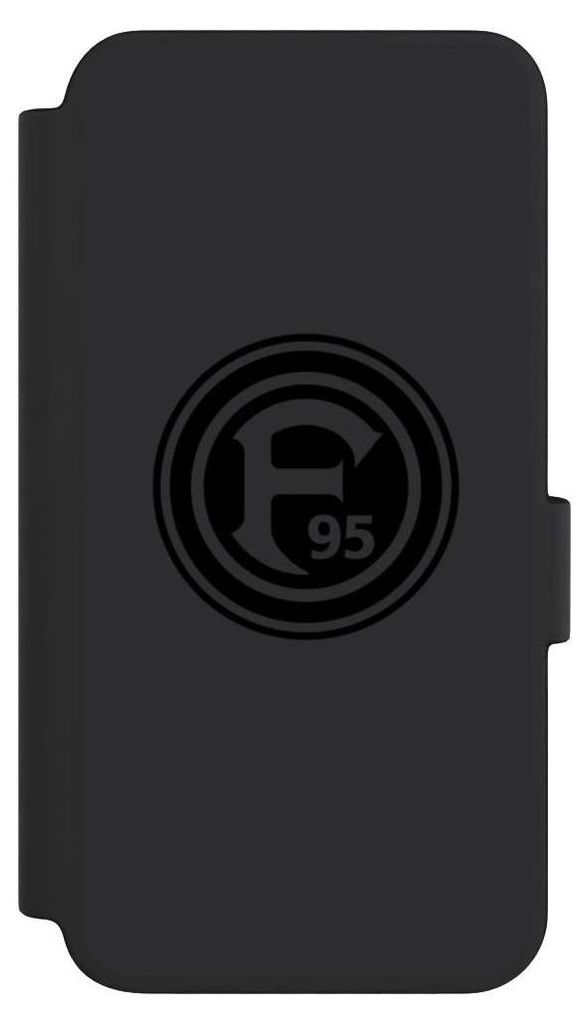 NIVOCASE Klapphülle für Samsung Galaxy S23 Handyhülle aus Kunst Leder NIVOflip schwarz F95 Fortuna Düsseldorf Logo