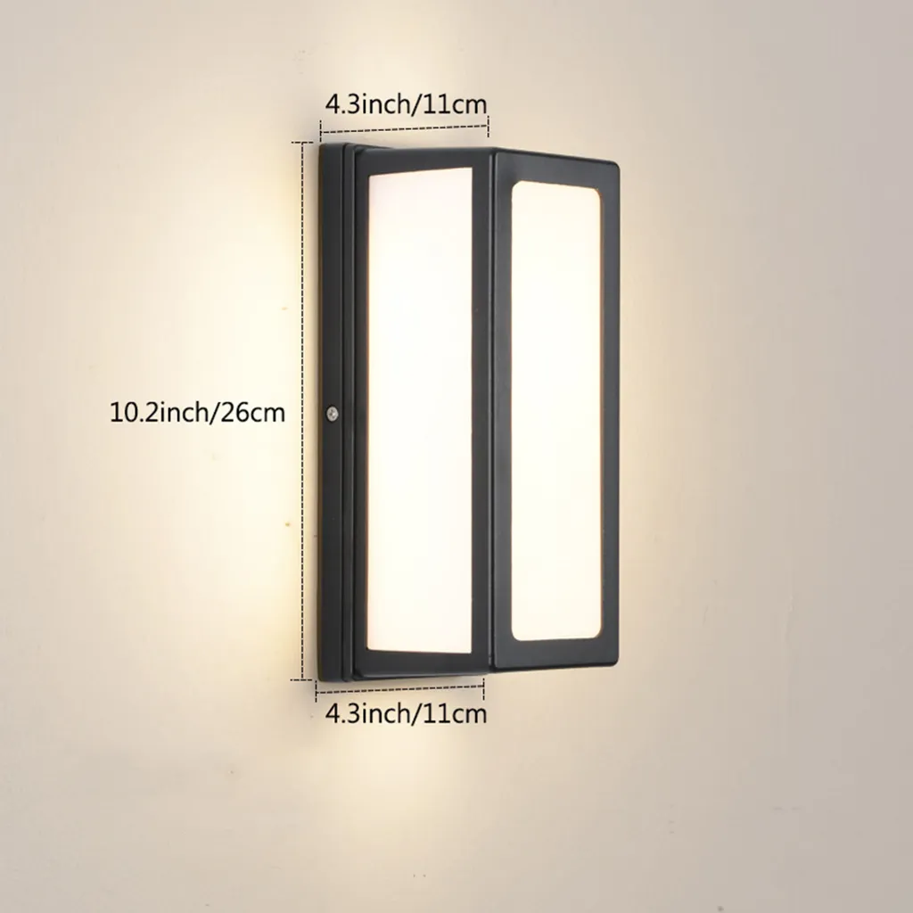 2x Applique LED Esterno Interno Nero 26CM | Lampada Parete Alluminio - 2