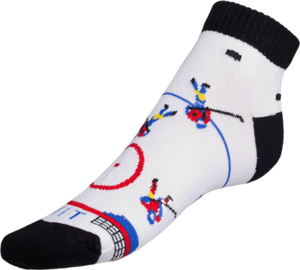Niedrige Socken Hockey - 35-38 - Weiß,Schwarz,Rot