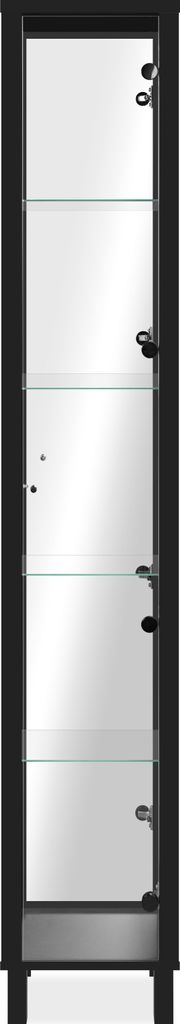 finori Albi 52A Vitrine, schwarz / Spiegel Maß: B x H x T ca. 33 x 189 x 33 cm