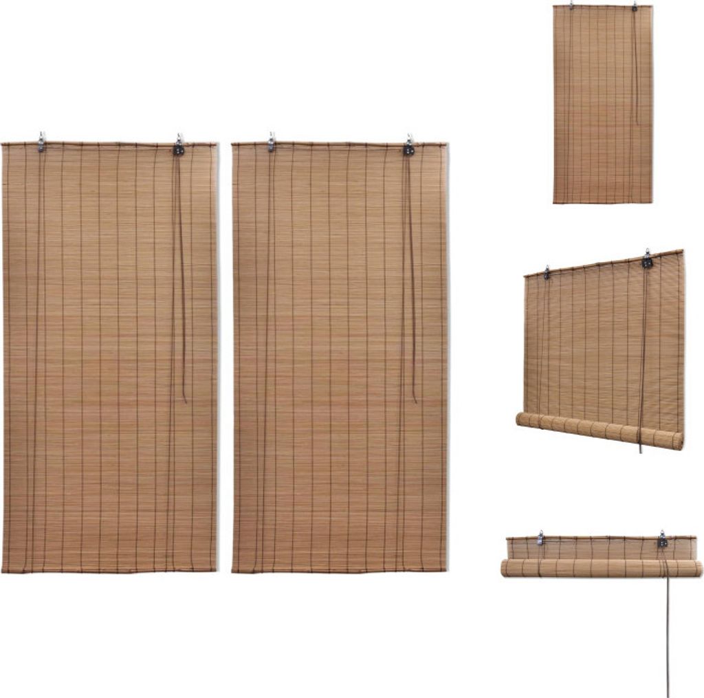 vidaXL Bambusrollos 2 Stk. 80x160 cm Braun - Jalousien & Rollos