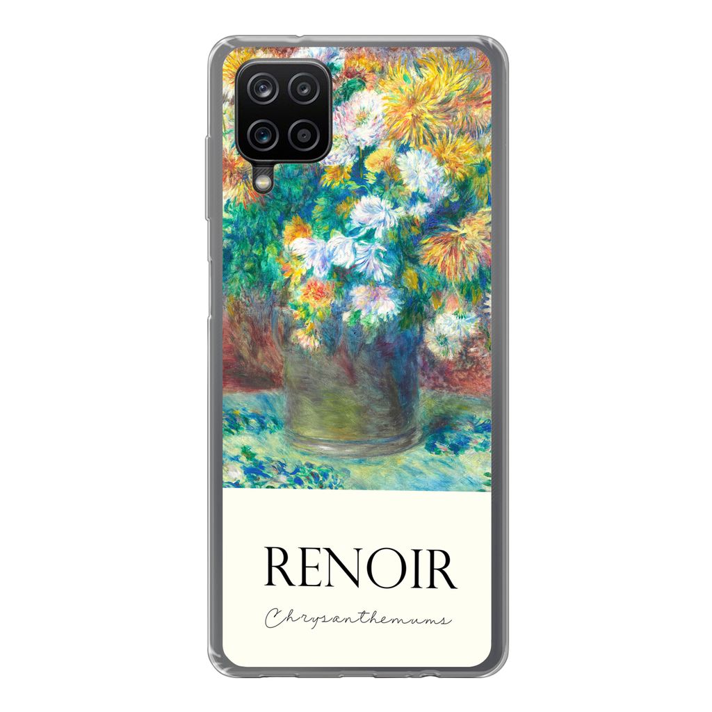 MuchoWow Handyhülle Schutzhülle Hülle für Samsung Galaxy A12 Renoir - Chrysantheme - Gemälde Silikon Softcase Handy Hülle - Bild