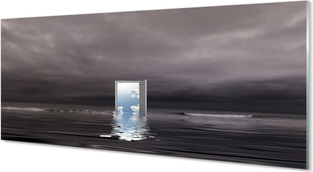 Glasbilder 125x50 Wandkunst Sea Tür Himmel