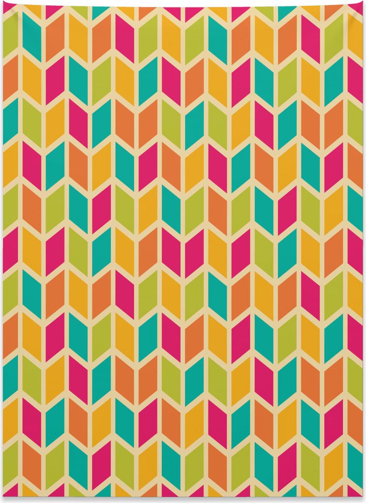 Abakuhaus Bunt Wandteppich, Chevron Hipster Stil aus Weiches Mikrofaser Stoff Kein Verblassen Klare Farben Waschbar, 110 x 150 cm, Mehrfarbig