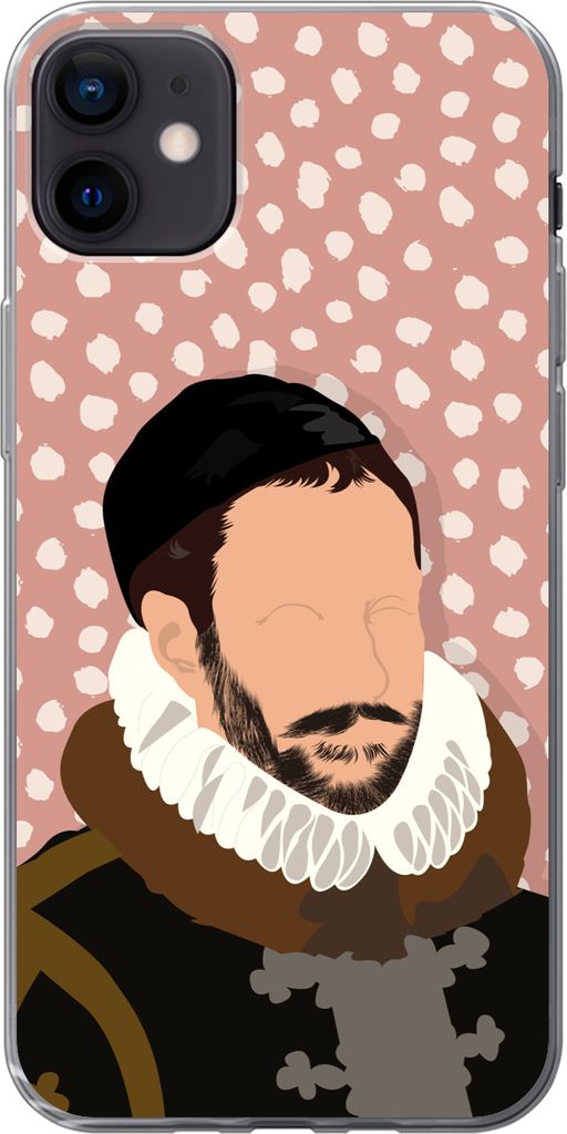MuchoWow Handyhülle Schutzhülle Hülle für Telefoonhoesje iPhone 12 mini Pastell - Wilhelm von Oranien - Tupfen - Alte Meister Silikon Softcas...