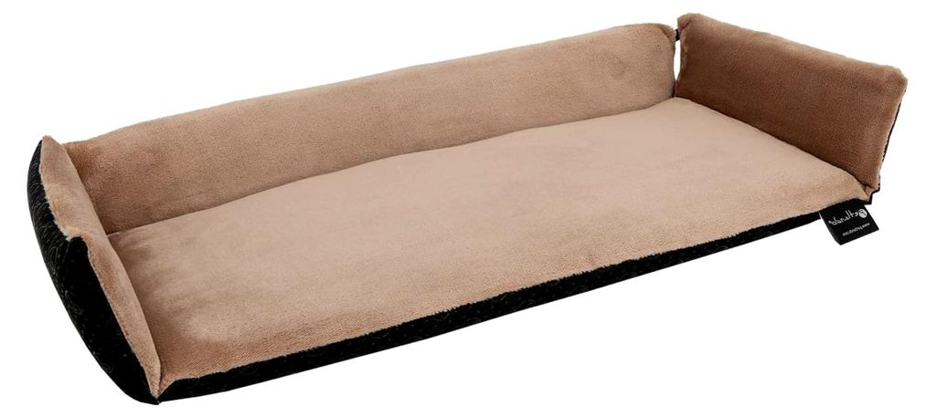 Katzen Fensterliege weich gepolstert, Standard 100, waschbar & rutschfest, Taupe mit Zugluftstopp, wärmespeichernd, Katzenbett für das Fenster