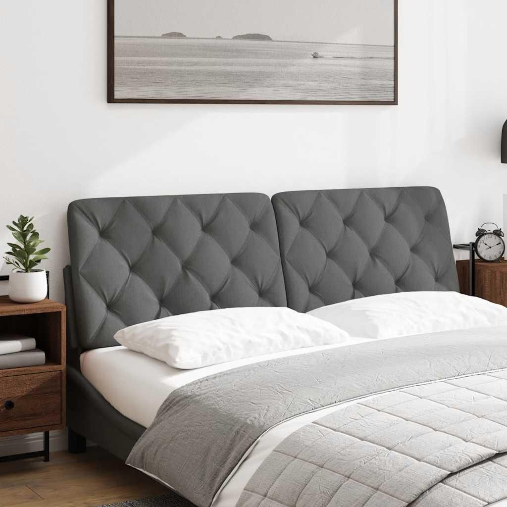 vidaXL Kopfteil-Kissen Dunkelgrau 160 cm Stoff