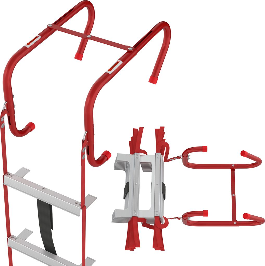 Sessamen-LP Feuerleiter 7,5 m Rettungsleiter Strickleiter Feuerfeste Seilleiter Belastbarkeit Mit Haken Notfeuerleiter Fluchtleiter Tragbar Univers...