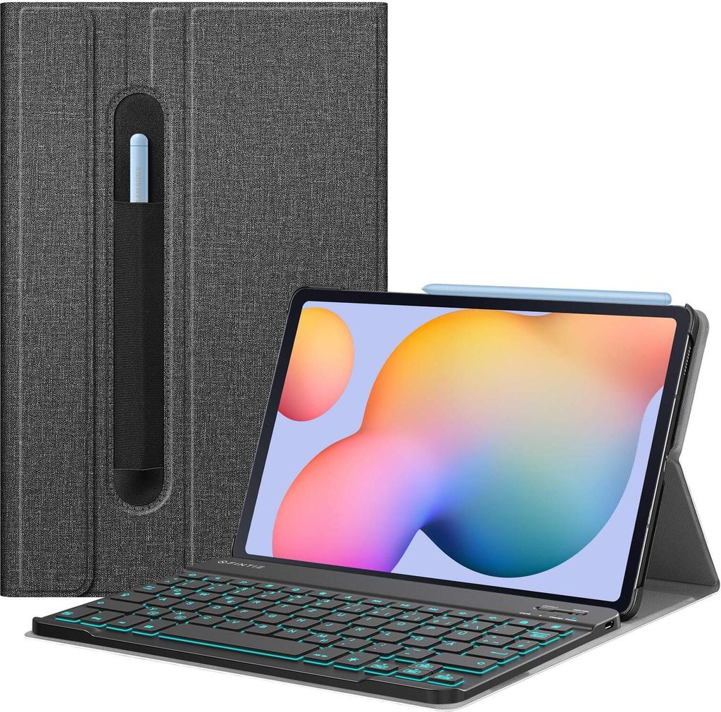 Fintie Beleuchtete Tastatur Hülle für Samsung Galaxy Tab S6 Lite 10,4 Zoll 2022/2020 SM-P610/P613/P615/P619 - Hintergrundbeleuchtung Abnehmbarer ...