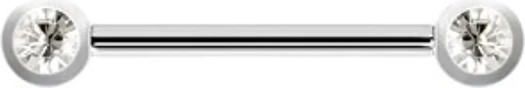 Piercing Capezzolo Titanio G23 TJRB2S Cristalli Bianchi | Regalo Unico