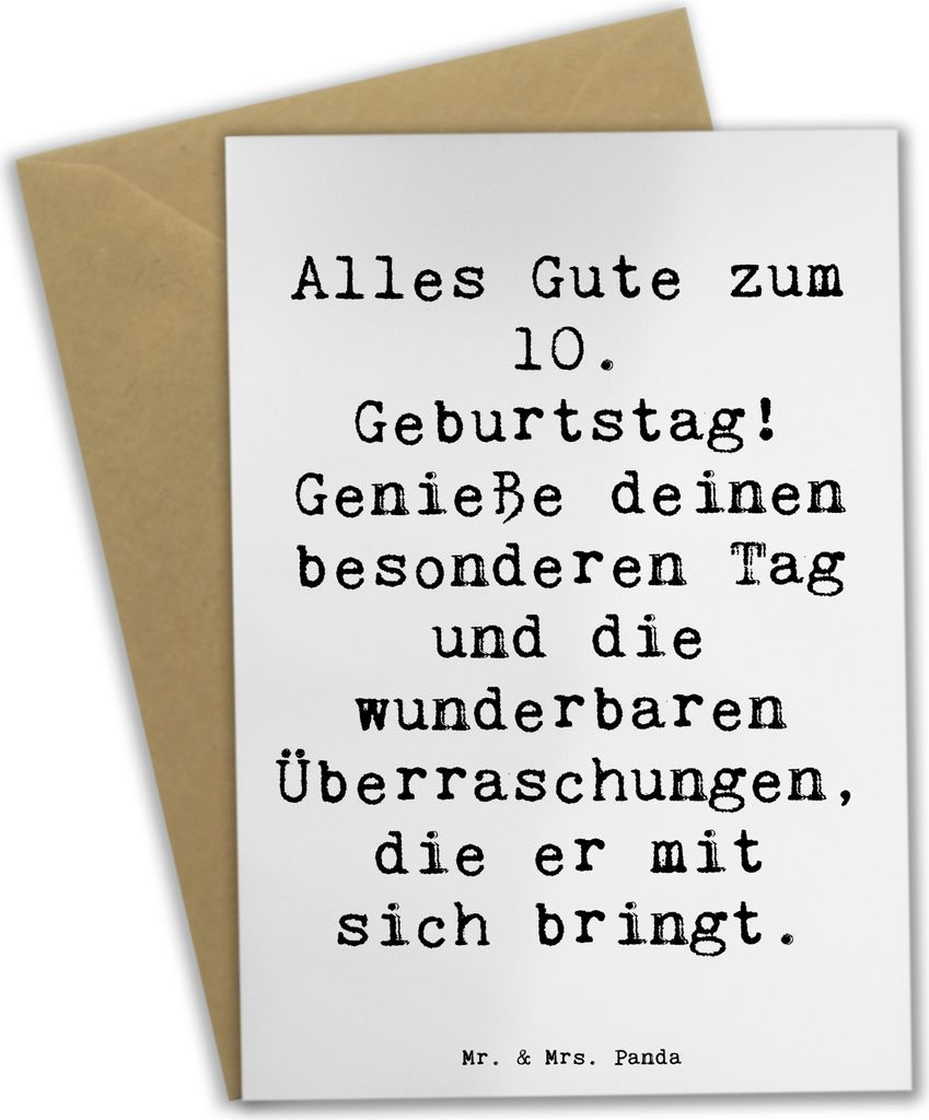 Mr. & Mrs. Panda Grußkarte Spruch 10. Geburtstag Freude - Produktbild 