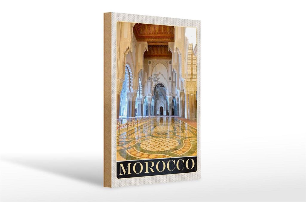 Holzschild Reise 20x30cm Marokko Afrika Medina Moschee Produktbild 