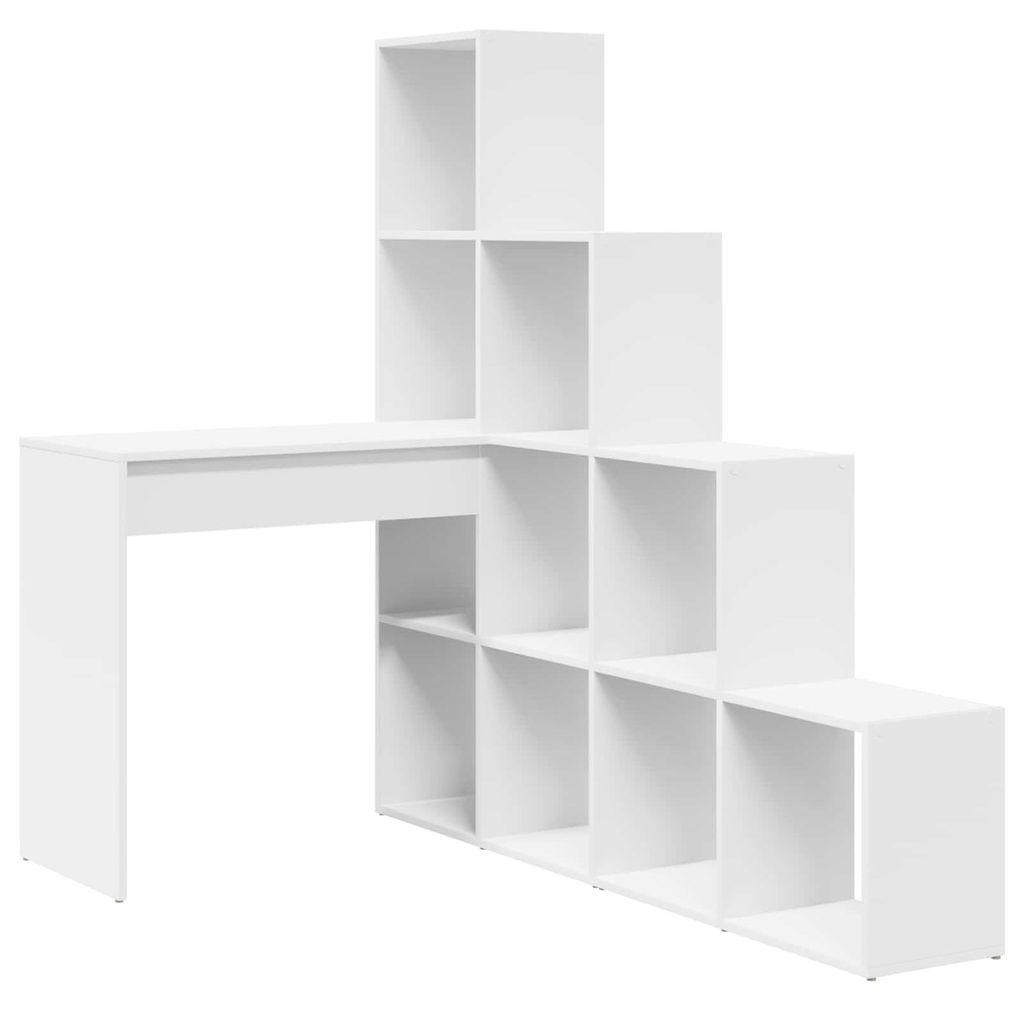 Biurko Narożne Z Półką Biały 101,5 X 149,5 X 149,5 Cm Zdjęcie produktu 