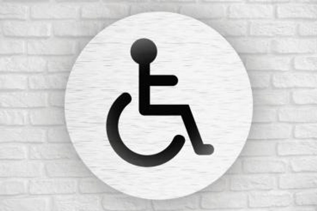 Tür-und Raumschilder, Materialstärke 1mm,Rollstuhl-Symbol,rund