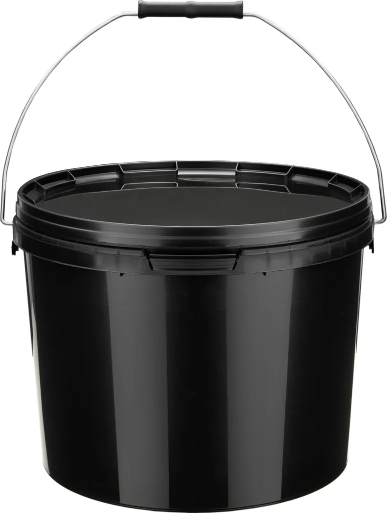 Seau de stockage 10 L opaque hermétique Garronda GD-0104 Noir - 50 pièces