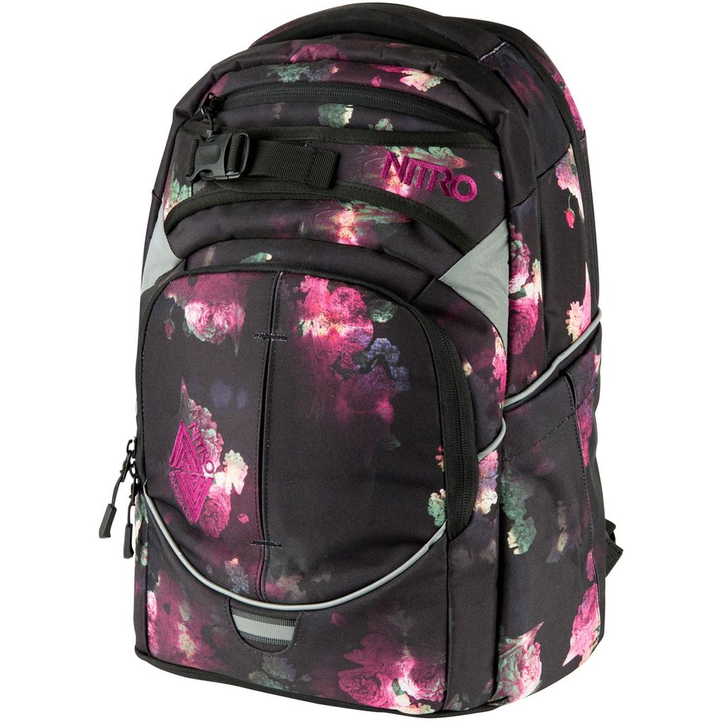 Nitro Schulrucksack Superhero ab 5. Klasse für Mädchen black rose