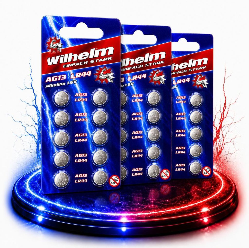 30 x Wilhelm AG13 /147/LR44/SR44W/357/LR1154/V13GA Produktbild 