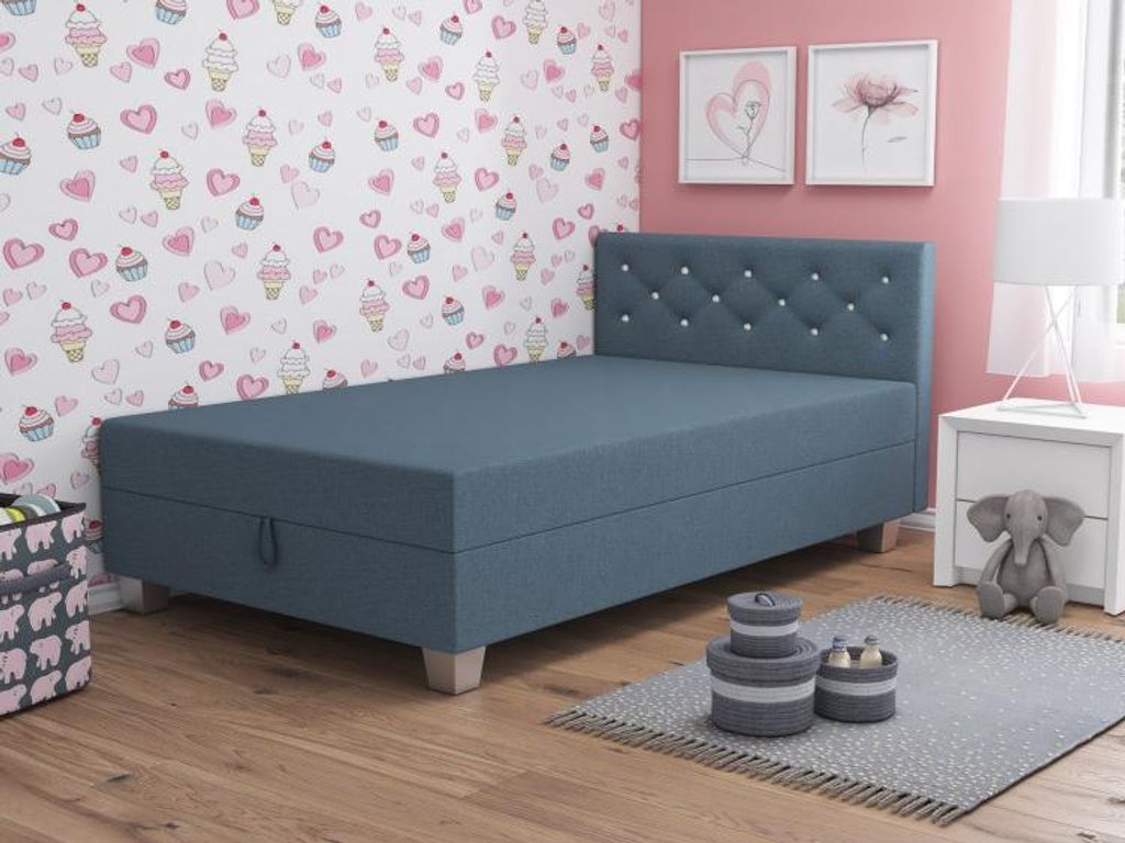 Einzelbett 120x195 FREDERIKA 2 - blaugrau